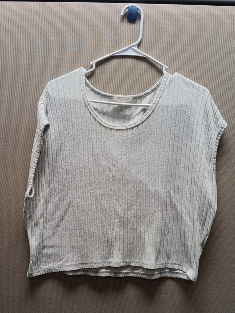 Z Supply Light Gray Ribbed Short Sleeve Tee